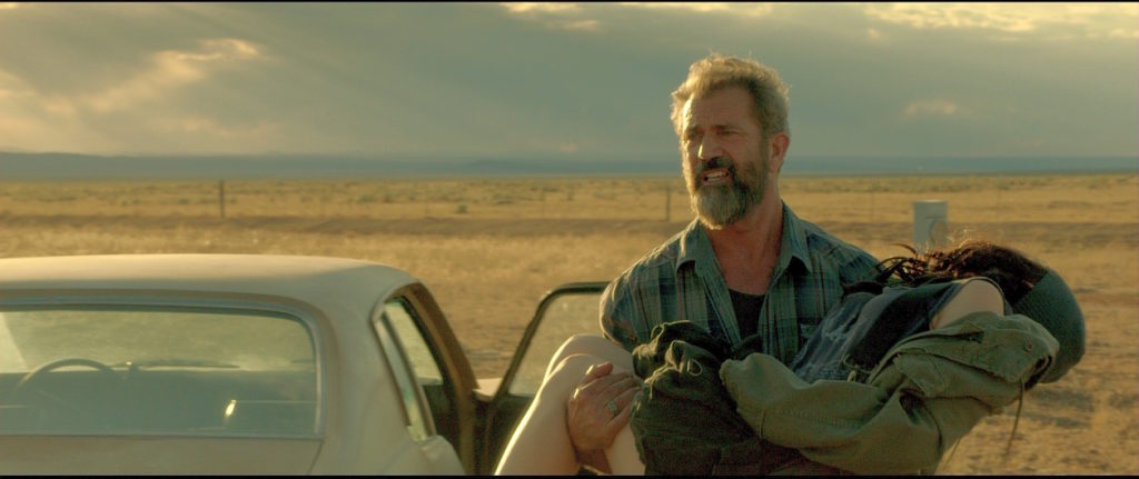John Link (Mel Gibson) and Lydia (Erin Moriarty) in BLOOD FATHER. Photo credit: Lionsgate Premiere.